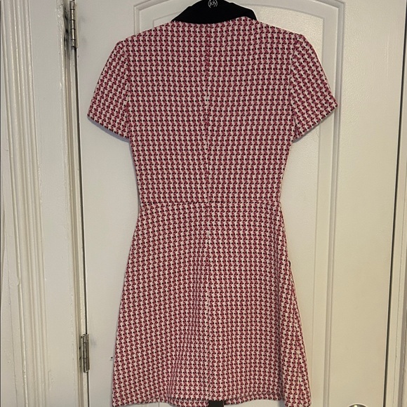 NWT MAJE Tweed Pink and Black Dress Size 36 - Picture 5 of 6